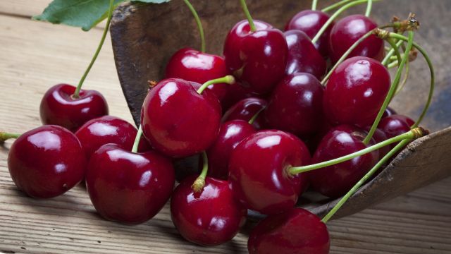 Cherries are ready to be added to a healthy hamburger.