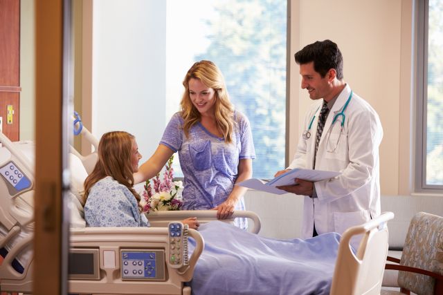 child in hospital