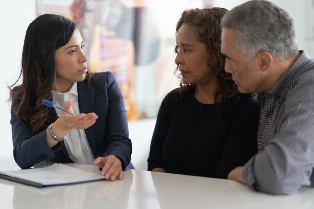 two older people discussing end-of-life plans