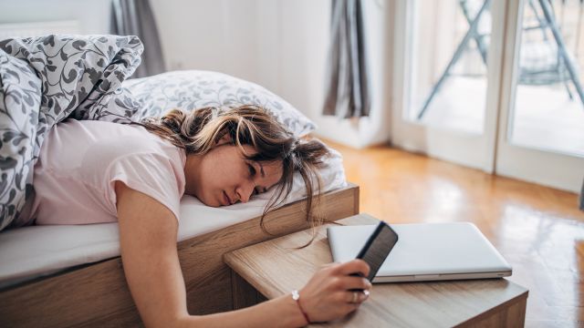 woman waking up