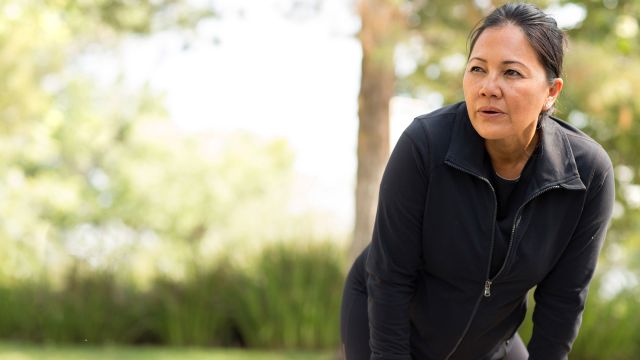 mature woman bending over