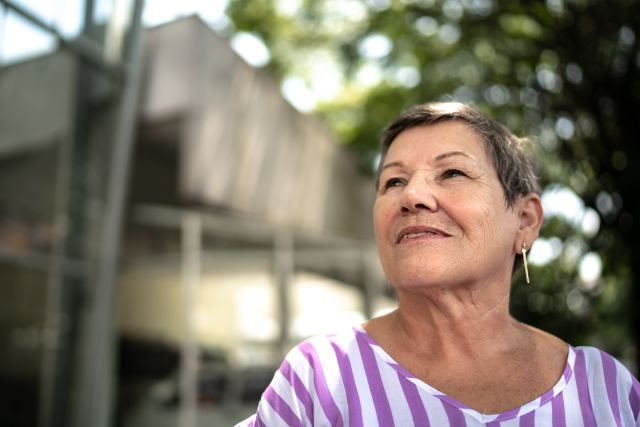 woman looking hopeful