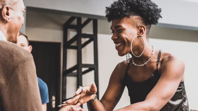 a transgender person engages in a mental health support group
