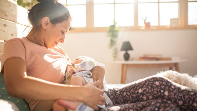 someone breastfeeding an infant