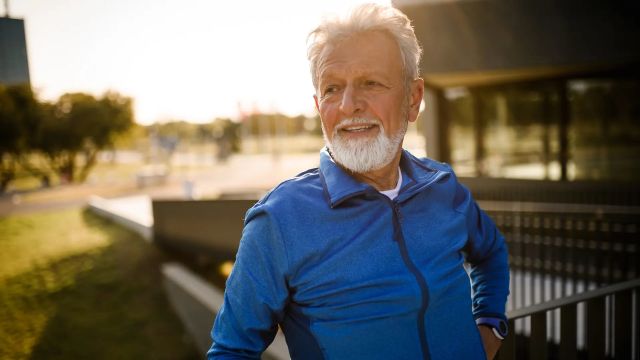 Older man with waldenstrom macroglobulinemia enjoying the outdoors.