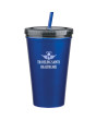16 Oz. Stainless Double Wall Tumbler with Straw