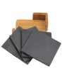 Bamboo with Square Slate Coasters