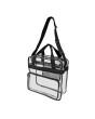 Deluxe Multi-Pockets Clear Stadium Security Zipper Messenger/Tote