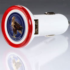 Printed Round USB Car Charger – Deluxe