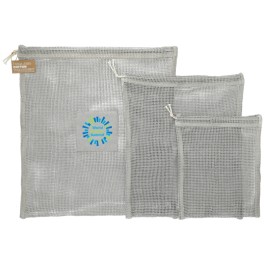 Recycled Cotton Mesh Cinch Pouch Set
