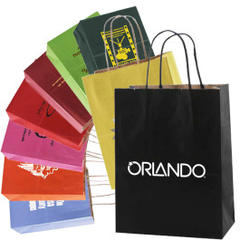 Custom Printed Tinted Kraft Shopping Bags