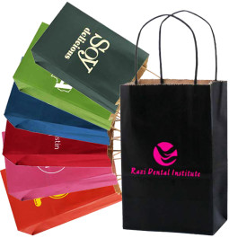 Imprintable Mini Tinted Kraft Shopping Bags