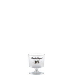 2 oz. Clear Fluted Plastic Footed Wine Glasses
