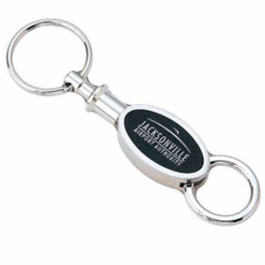 Imprinted Oval Detachable Metal Key Ring