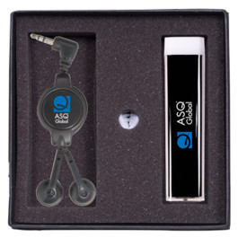Personalized Econo Mobile Charger & Retractable Earbuds