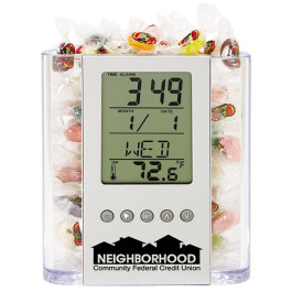 Promotional Clear Pen Cup with Jelly Bellys