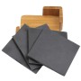 Bamboo with Square Slate Coasters