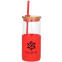 Barbados – 18 Oz. Borosilicate Glass Cup with Bamboo Lid and Silicone Sleeve