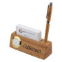 Bamboo Business Card and Pen Holder Clock