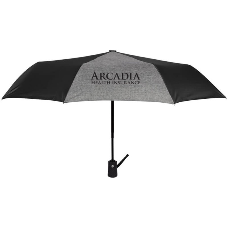 42" Arc Heathered Telescopic Folding Umbrella