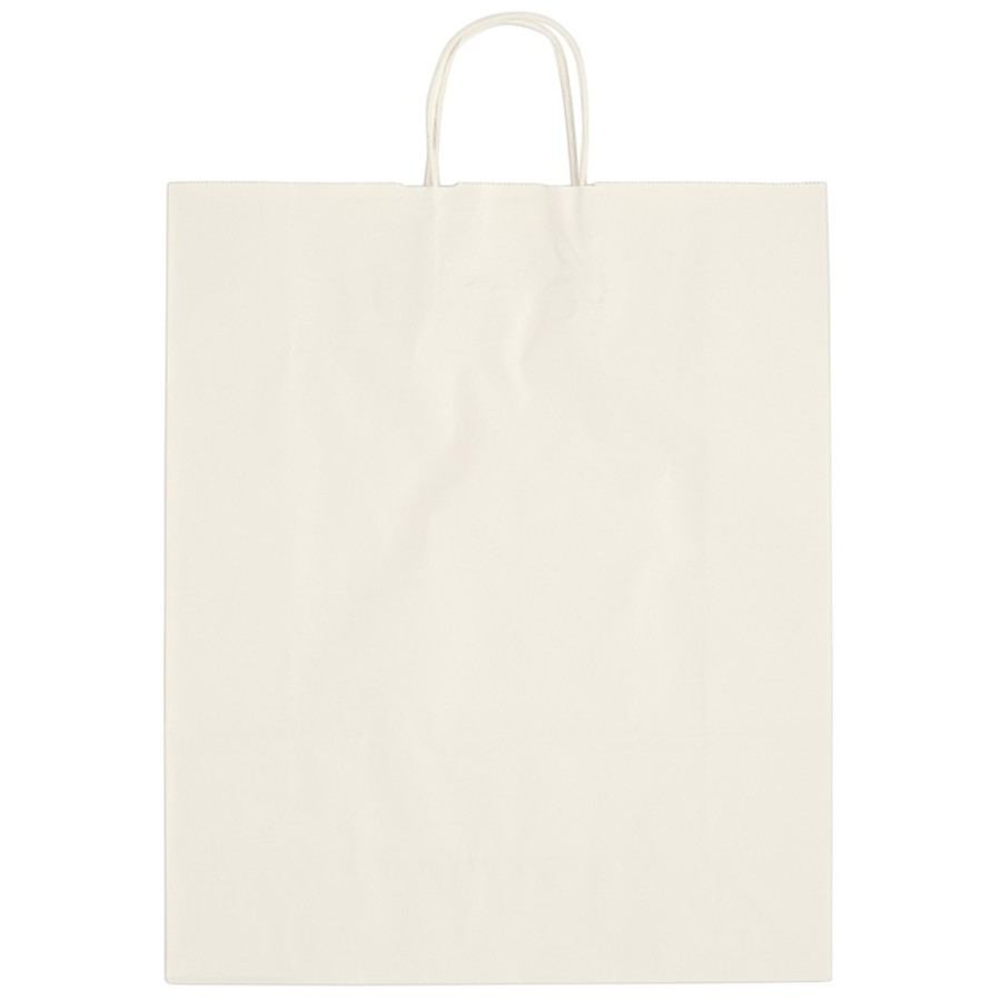 Kraft Paper White Shopping Bag - 16" x 19"