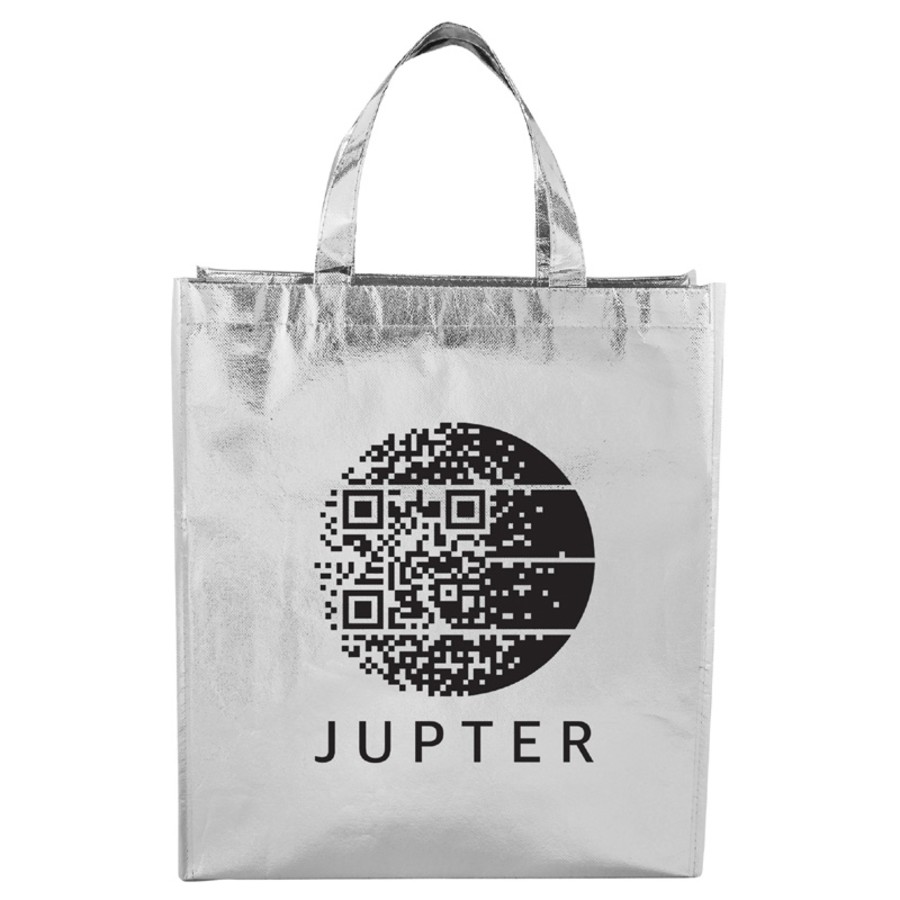 Metallic Lamianted Shopper Tote