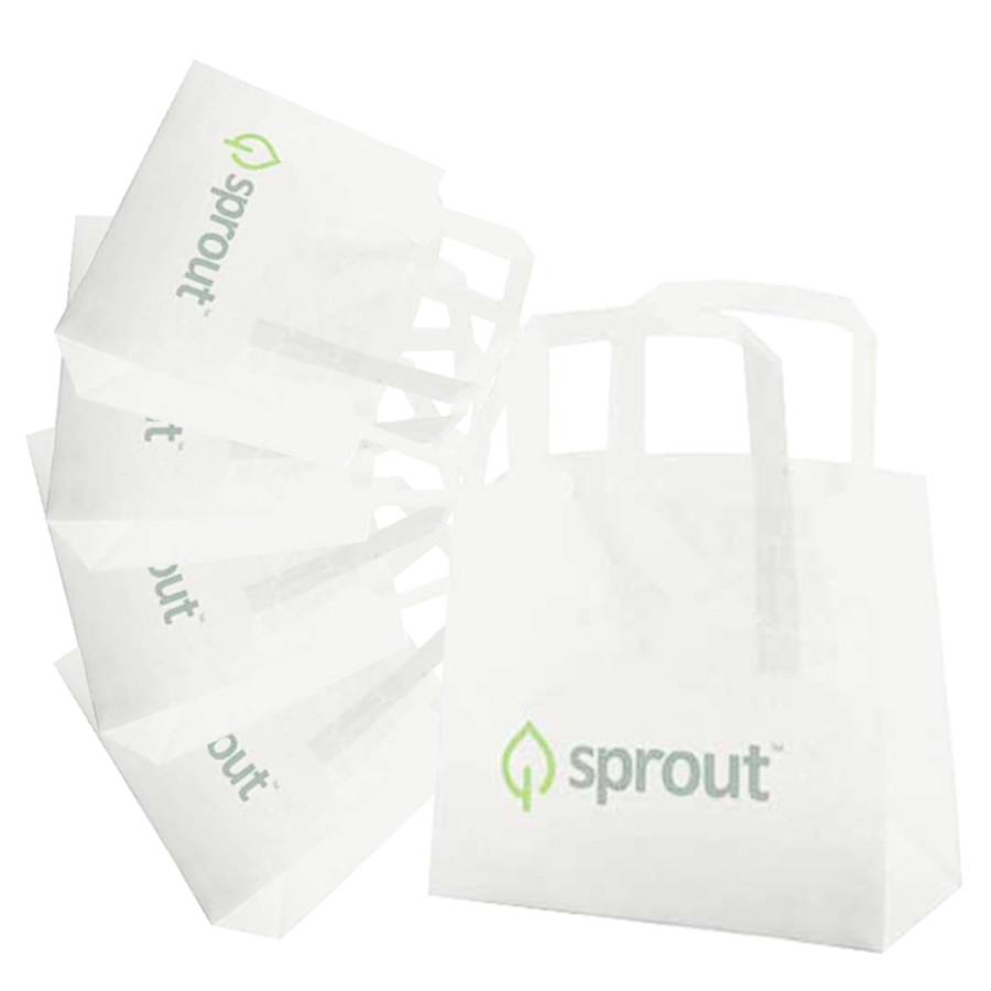 Logo Frosted Tri-fold Handle Shopping Bags