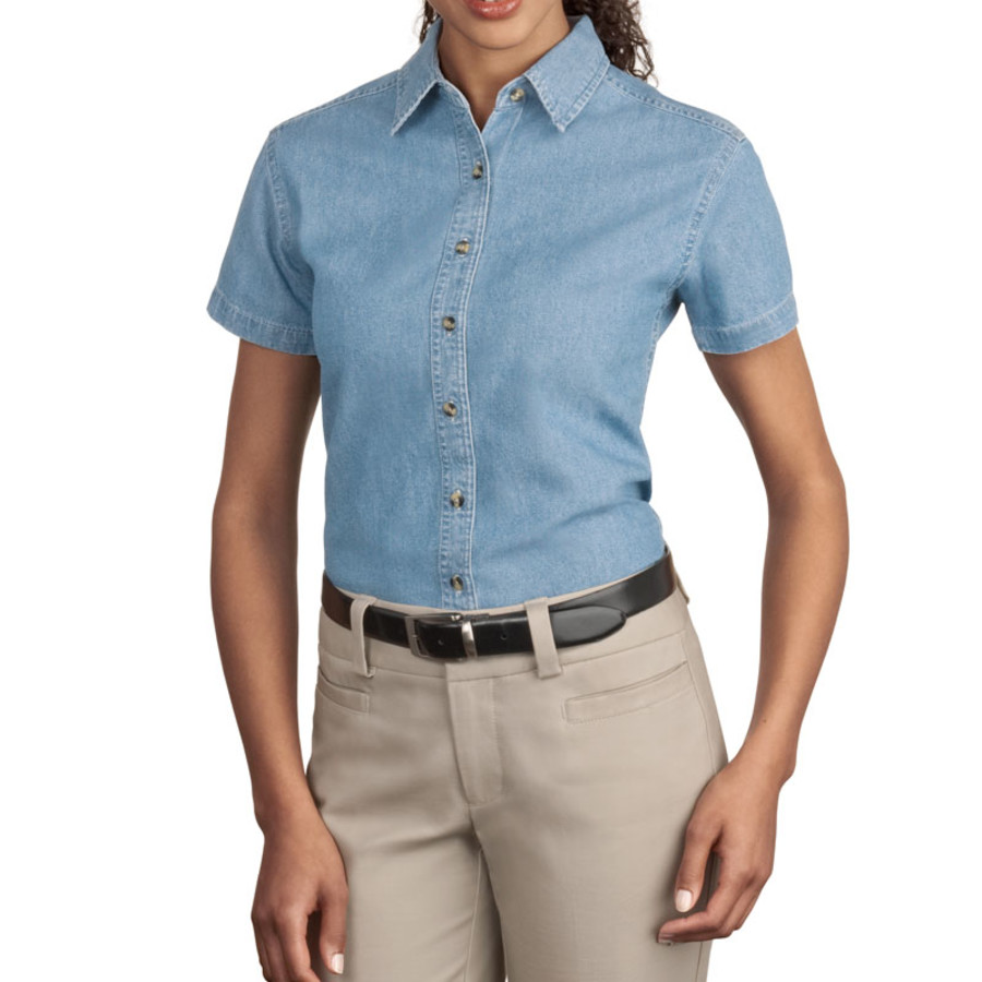 Port & Company - Ladies Short Sleeve Value Denim Shirt (Apparel)