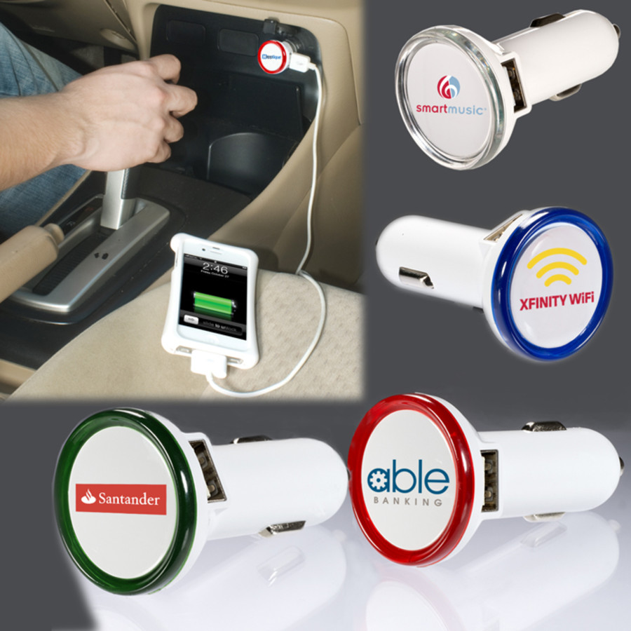 Personalized Round USB Car Charger