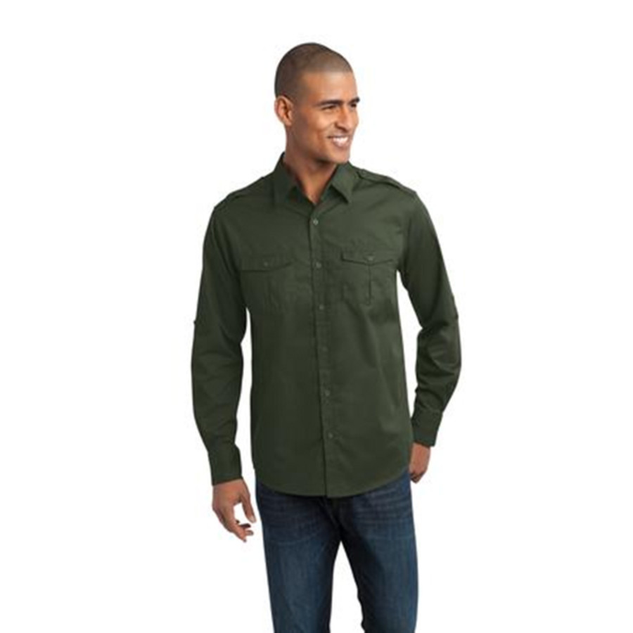 Port Authority - Stain-Resistant Roll Sleeve Twill Shirt1