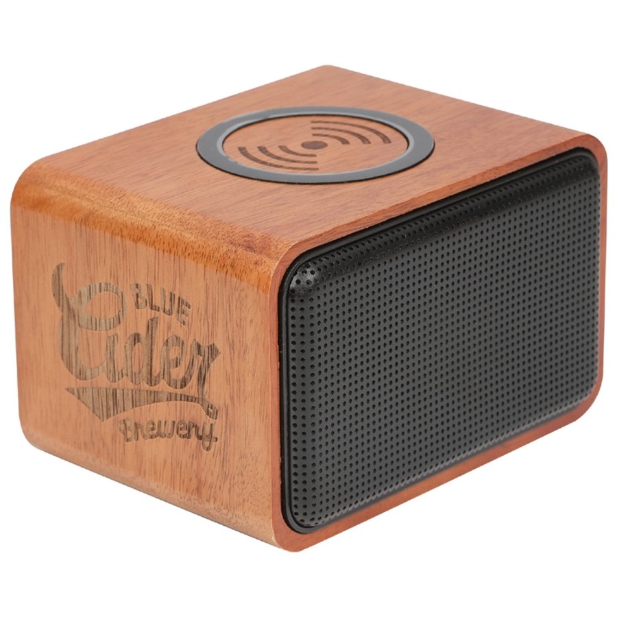 Wooden Bluetooth Speaker with Wireless Charging Pad