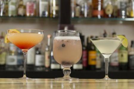A Line of Cocktail Drinks