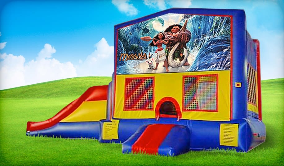 Austin San Antonio 3in1 Moana Moonwalk W Wet Or Dry Slide Rentals Skyhighpartyrentals