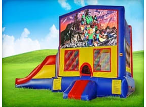 3in1 Minecraft Bounce House Moonwalk w/ Wet or Dry Slide