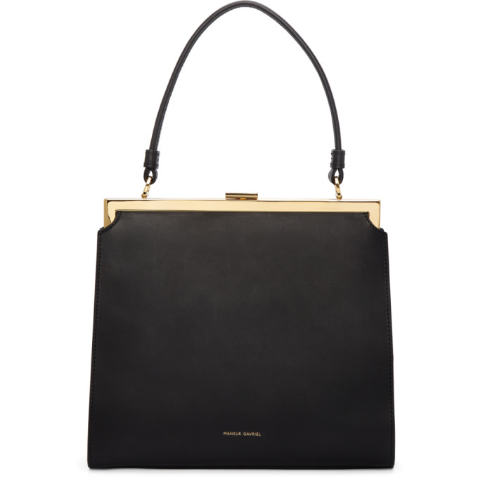 Mansur Gavriel Elegant Leather Top-handle Bag In Black | ModeSens