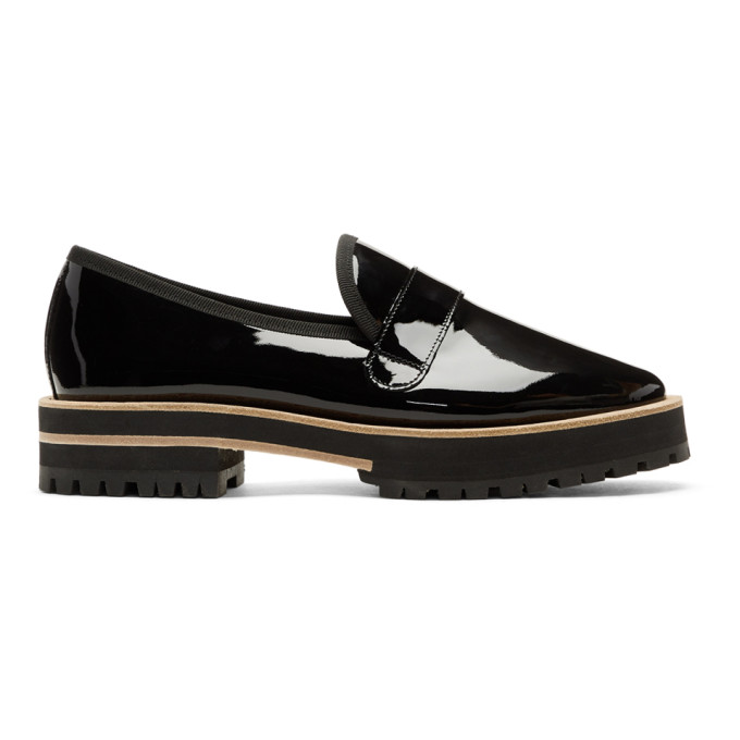 REPETTO REPETTO BLACK GAYLOR LUG SOLE LOAFERS