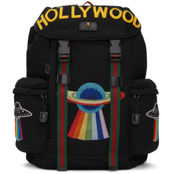 Gucci Black Mesh 'Hollywood' Backpack | ModeSens