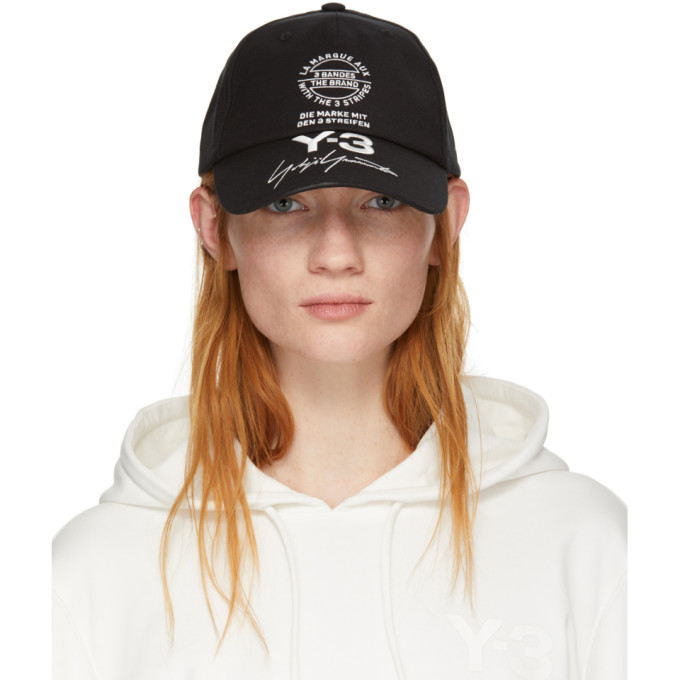 Click to view more detailed imagery on our partner's website Y-3 Logo-embroidery Cotton-canvas Baseball Cap In Black