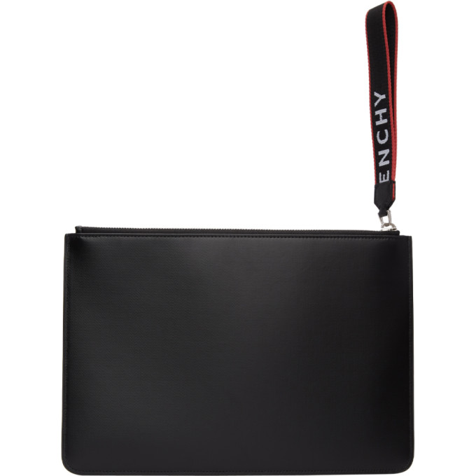 GIVENCHY Coated Canvas Pouch W/ Logo Zip Pull, Black | ModeSens