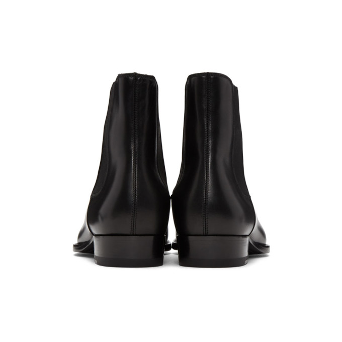 SAINT LAURENT 40Mm Wyatt Leather Chelsea Cropped Boots, Black in Black ...