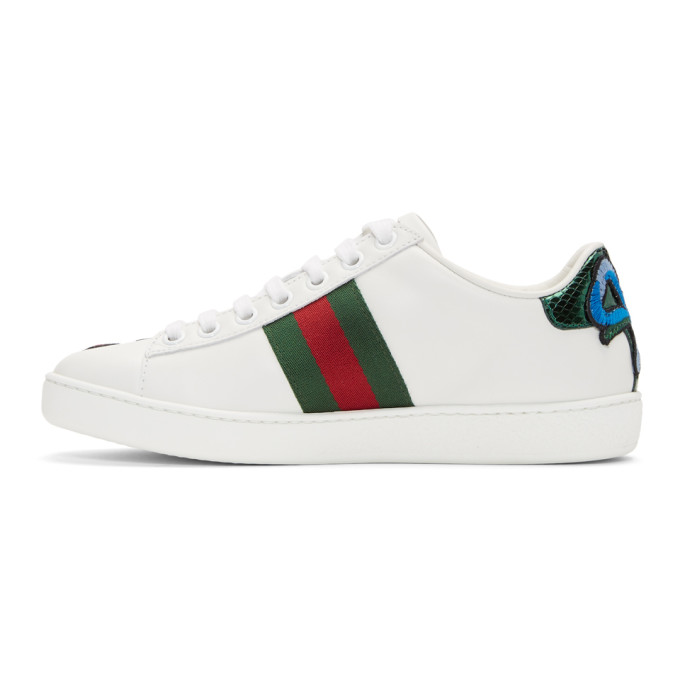 GUCCI New Ace Floral-Embroidered Low-Top Sneaker, White/Multi, Multi ...
