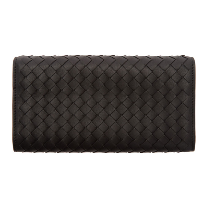 BOTTEGA VENETA Intrecciato Continental Leather Wallet in Colour: Black ...