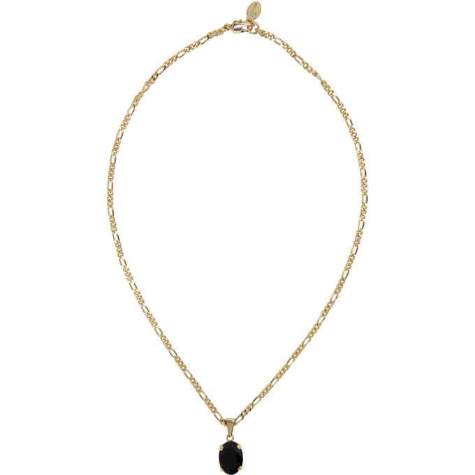 Tagr Gold Black Oval Pendant Necklace By Alexander Mcqueen Gold Black Oval Pendant Necklace By Alexander Mcqueen