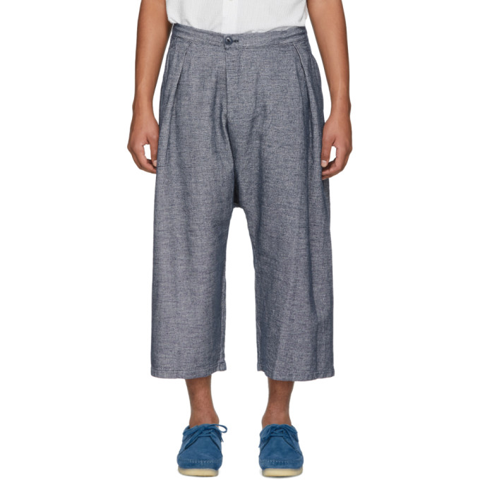 BLUE BLUE JAPAN BLUE BLUE JAPAN BLUE LINEN MESH WIDE TROUSERS