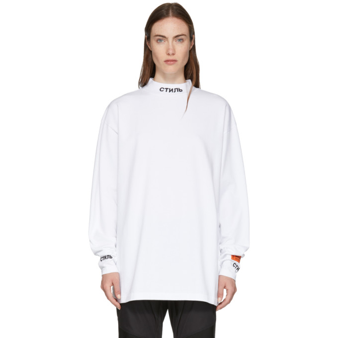 Heron preston white long sleeve clearance