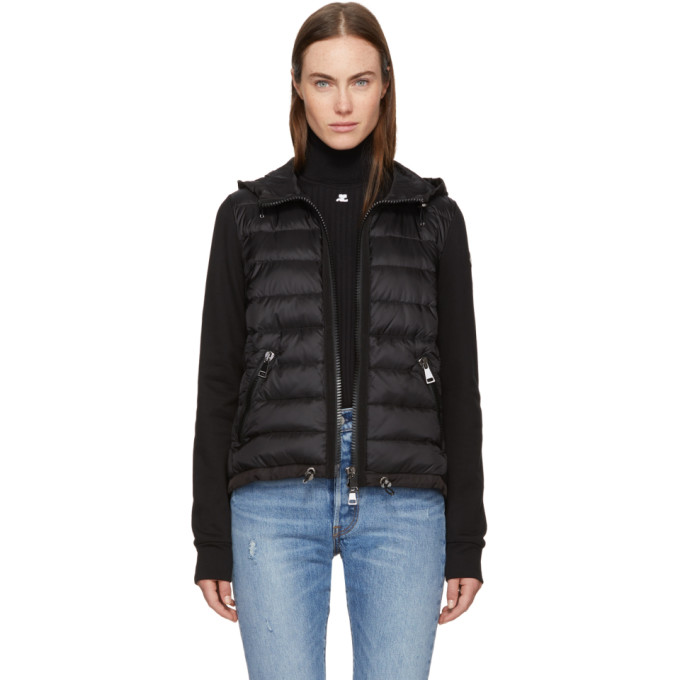 Click to view more detailed imagery on our partner's website Moncler Black Down & Jersey Jacket