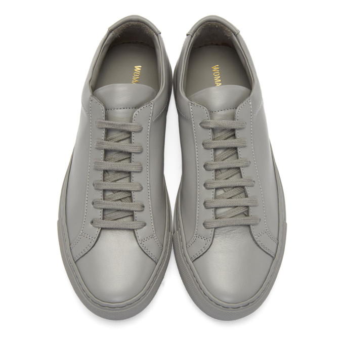 Shop Common Projects Woman By Grey Original Achilles Low Sneakers In 3876 Medium Grey