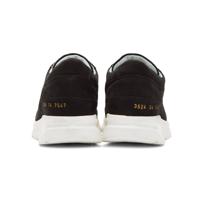 COMMON PROJECTS Track Low-Top Nubuck And Mesh Trainers in Black | ModeSens