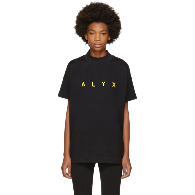 Alyx Ssense Exclusive Black Logo Mock Neck T-Shirt | ModeSens