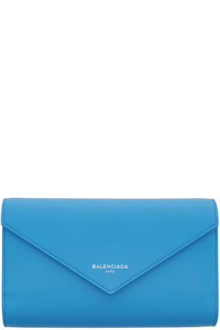 Balenciaga - Blue Papier Money Zip Around Wallet